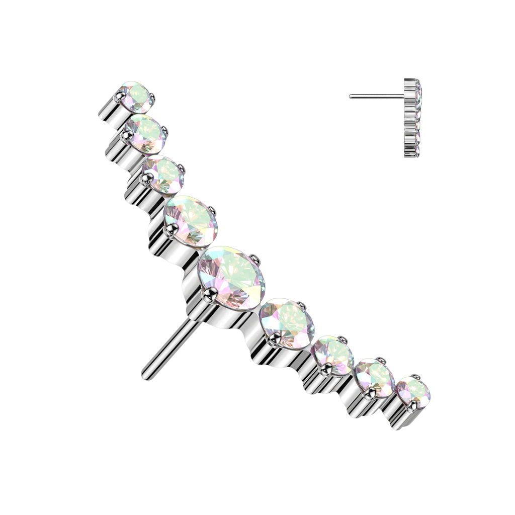 9 Cluster Curved Top | Titanium Threadless Top For Nose, Ears & Lip - Avanti Body Jewelry
