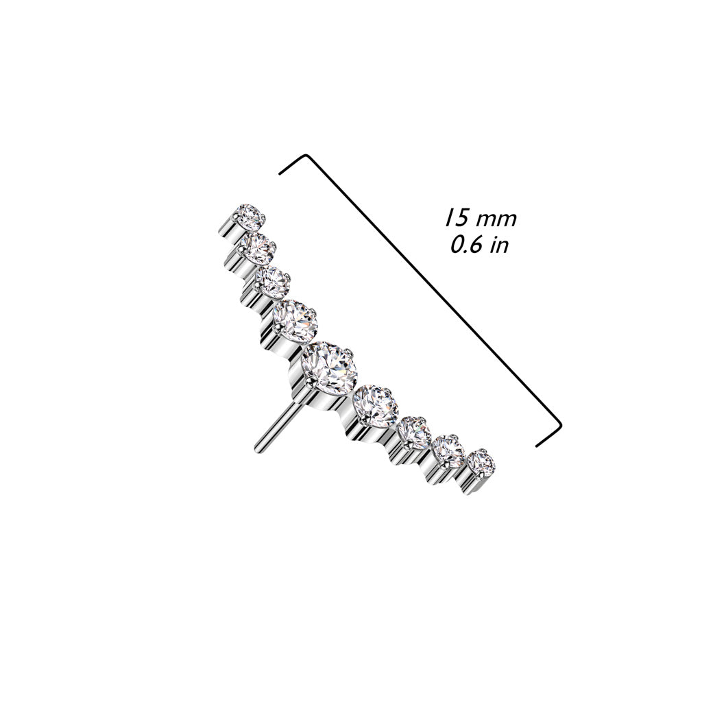 9 Cluster Curved Top | Titanium Threadless Top For Nose, Ears & Lip - Avanti Body Jewelry