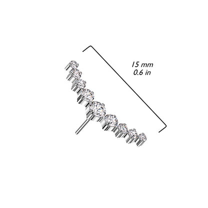 9 Cluster Curved Top | Titanium Threadless Top For Nose, Ears & Lip - Avanti Body Jewelry