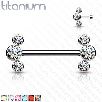 Threadless Side-Set Cluster Nipple Ring (Sold Individually) For Nose, Ears & Lip - Avanti Body Jewelry