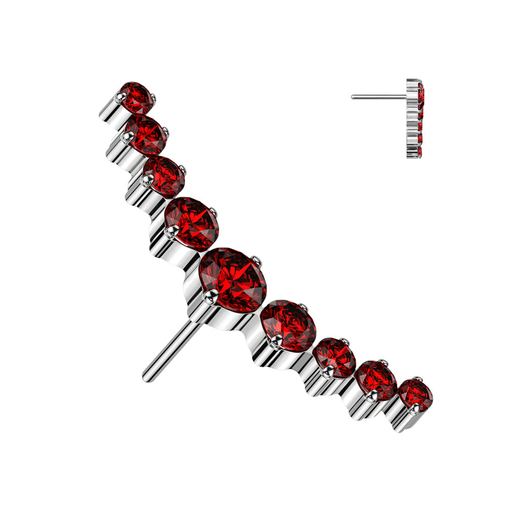 9 Cluster Curved Top | Titanium Threadless Top For Nose, Ears & Lip - Avanti Body Jewelry