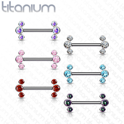 Threadless Side-Set Cluster Nipple Ring (Sold Individually) For Nose, Ears & Lip - Avanti Body Jewelry