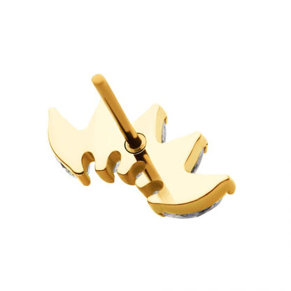 Marquise CZ 5-Cluster Top | 24K PVD Titanium Threadless Top For Nose, Ears & Lip - Avanti Body Jewelry