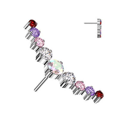 9 Cluster Curved Top | Titanium Threadless Top For Nose, Ears & Lip - Avanti Body Jewelry