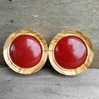 OMW | Convex Wood Inlay Plug Pair - Avanti Body Jewelry