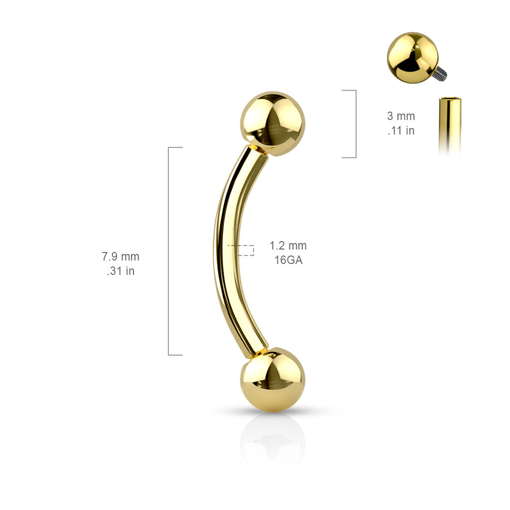 16g Titanium Curved Barbell - Avanti Body Jewelry