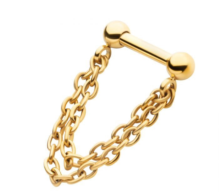 Titanium Threadless 2 Chain Dangle For Nose, Ears & Lip - Avanti Body Jewelry