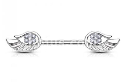 Angel Wings Nipple Barbell (Sold Individually) - Avanti Body Jewelry