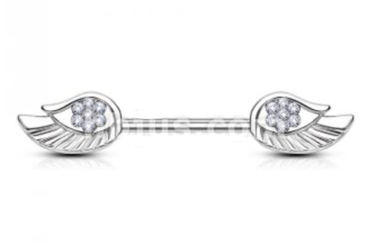 Angel Wings Nipple Barbell (Sold Individually) - Avanti Body Jewelry