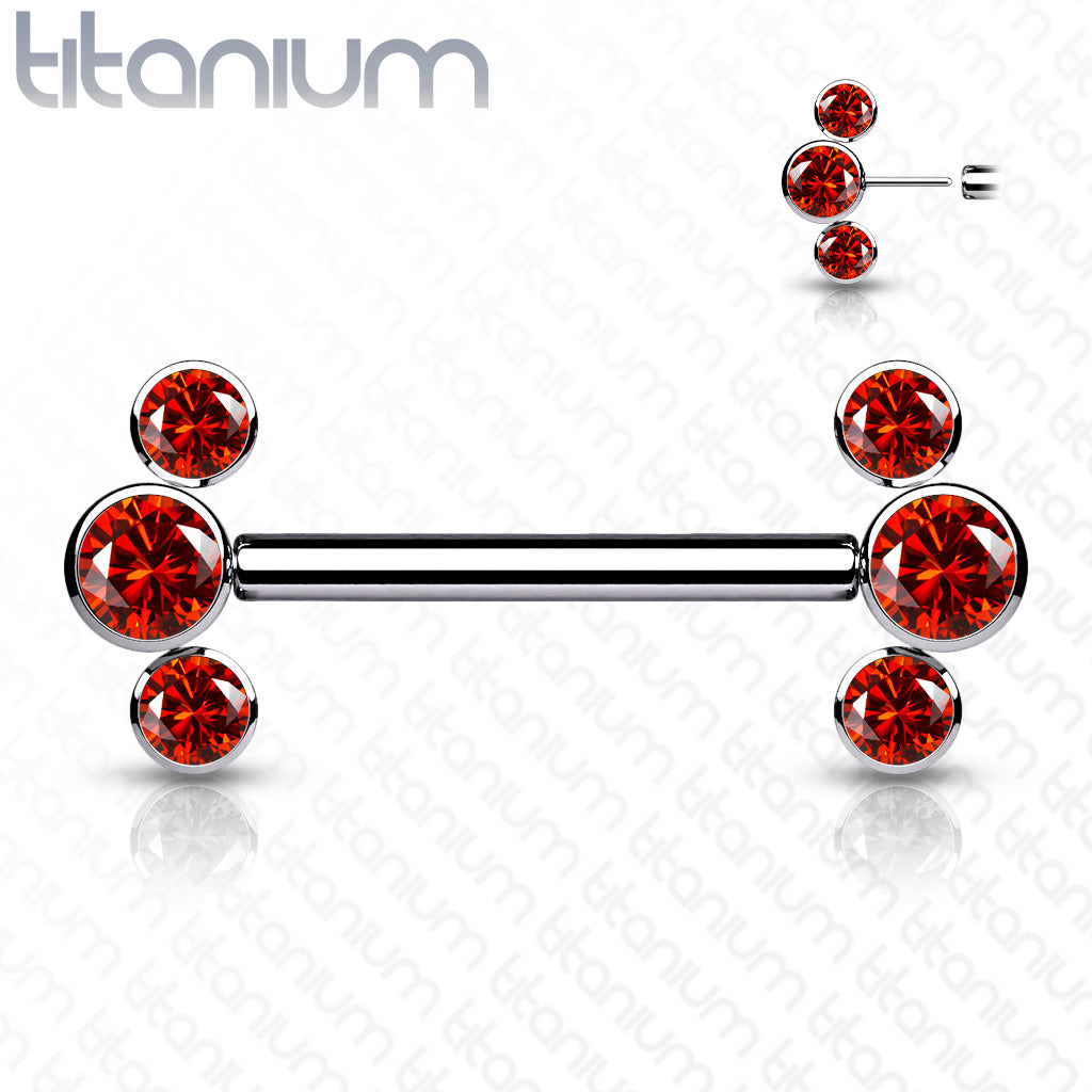 Threadless Side-Set Cluster Nipple Ring (Sold Individually) For Nose, Ears & Lip - Avanti Body Jewelry