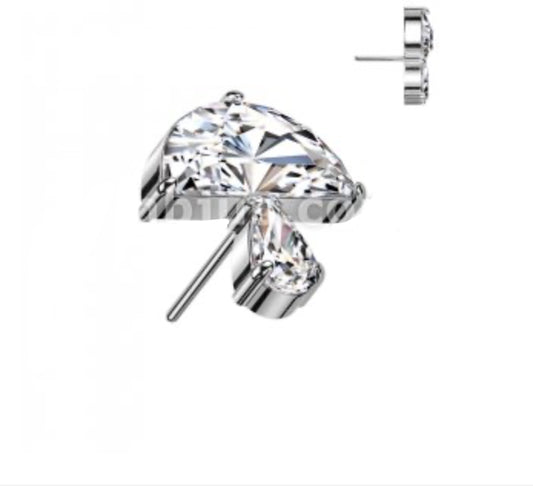 Mushroom | Titanium Threadless Top For Nose, Ears & Lip - Avanti Body Jewelry