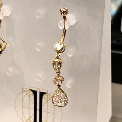 14k Solid Gold Navel / Belly Ring Dangle - Avanti Body Jewelry
