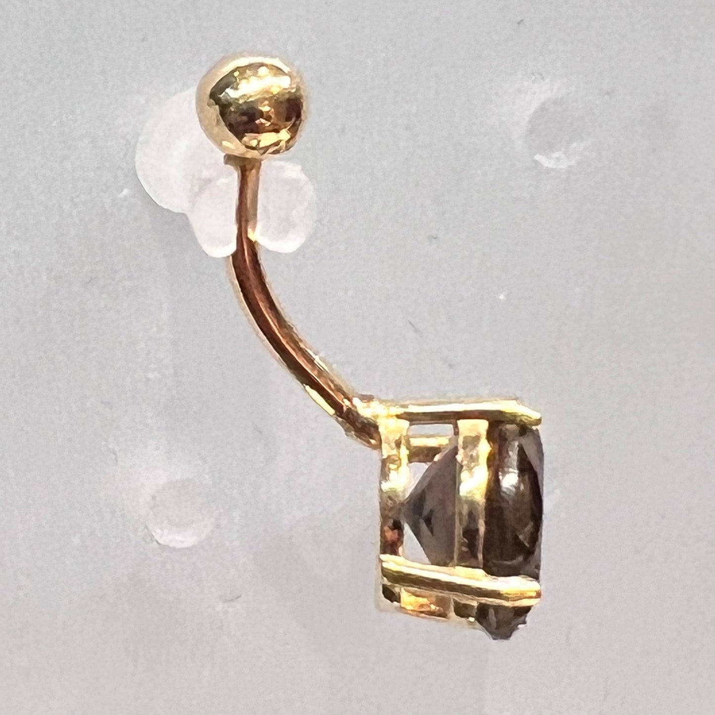 14k Solid Gold Navel / Belly Ring w/ Morganite Gem - Avanti Body Jewelry