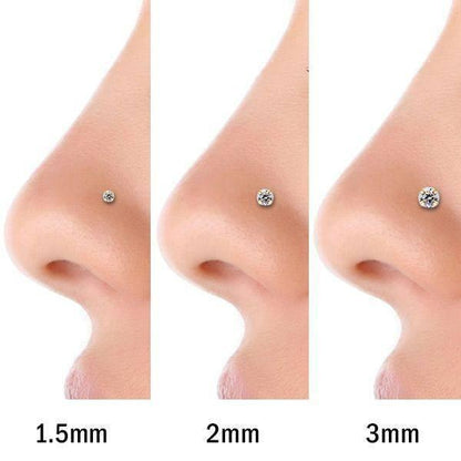14k Gold Genuine Diamond Nose Stud - 20g - Avanti Body Jewelry