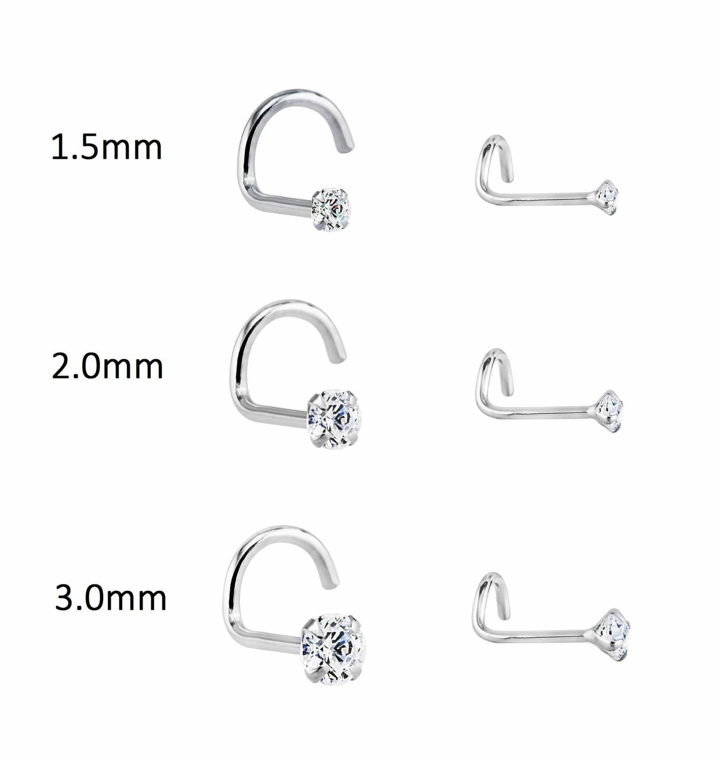 14k Gold Genuine Diamond Nose Stud - 20g - Avanti Body Jewelry