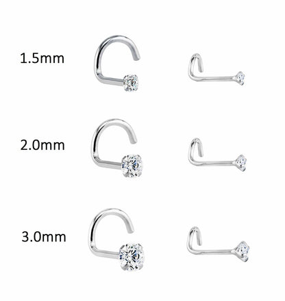 14k Gold Genuine Diamond Nose Stud - 20g - Avanti Body Jewelry