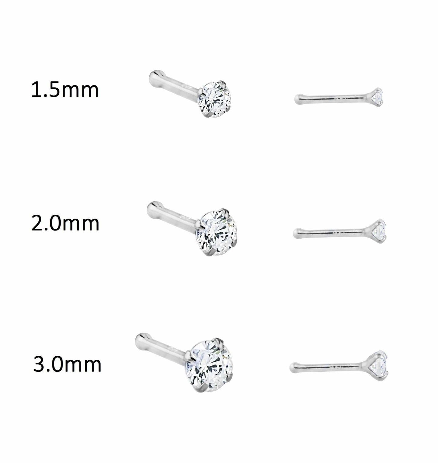 14k Gold Genuine Diamond Nose Stud - 20g - Avanti Body Jewelry