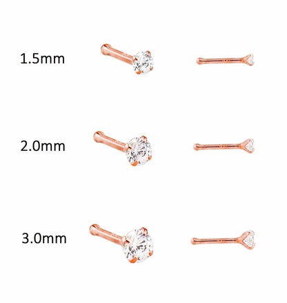 14k Gold Genuine Diamond Nose Stud - 20g - Avanti Body Jewelry