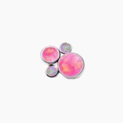 Threaded Beaded Gem & Opal Design Top - Avanti Body Jewelry