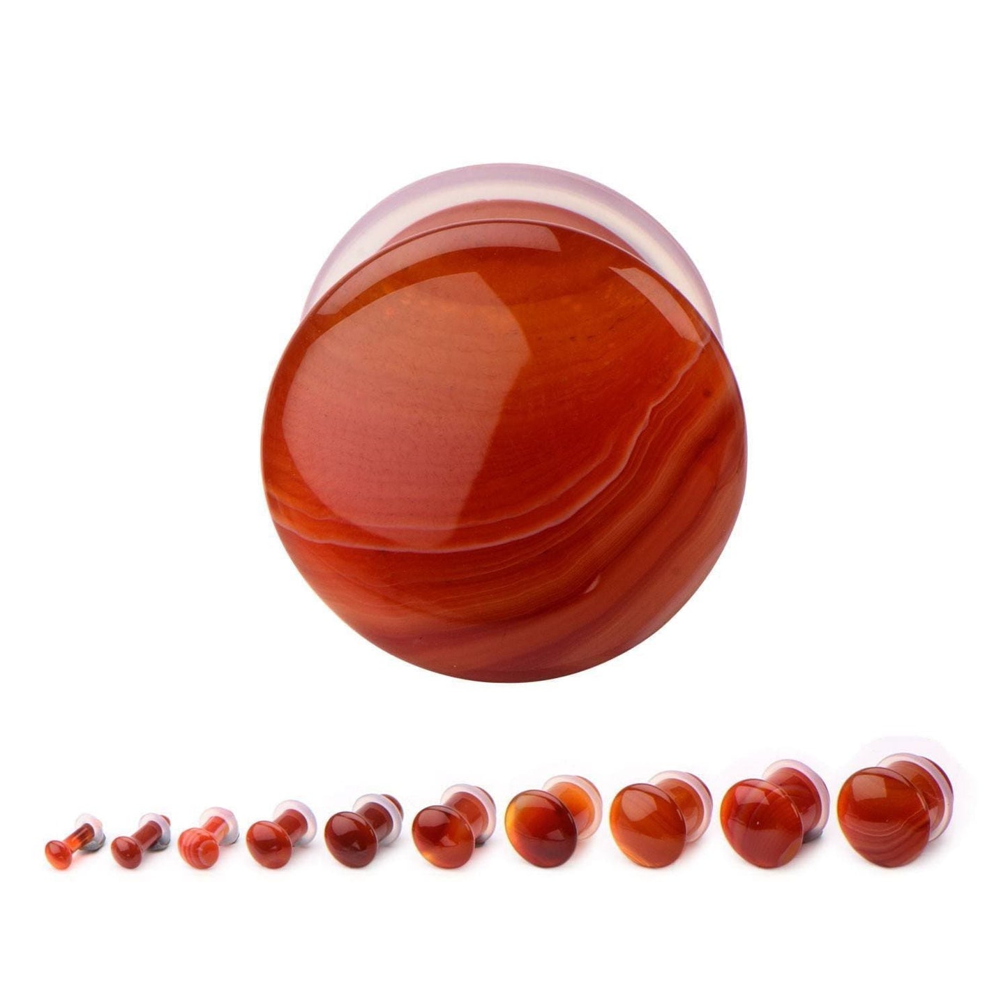 Stone Plugs | Red Agate - Avanti Body Jewelry
