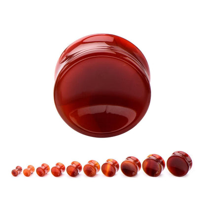 Stone Plugs | Red Agate - Avanti Body Jewelry