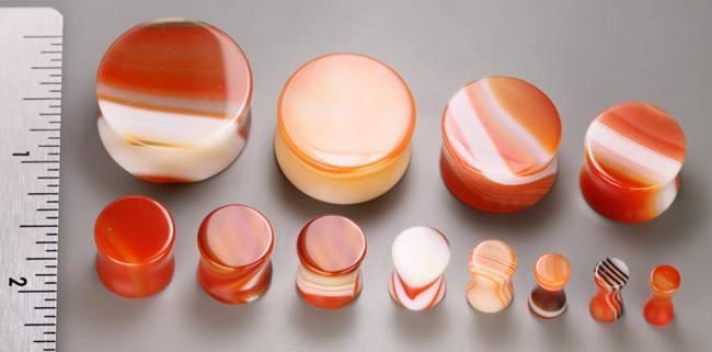 Stone Plugs | Red Agate - Avanti Body Jewelry