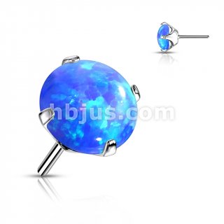 Implant Grade Titanium Threadless Push In Prong Set Opal Top For Nose, Ears & Lip - Avanti Body Jewelry