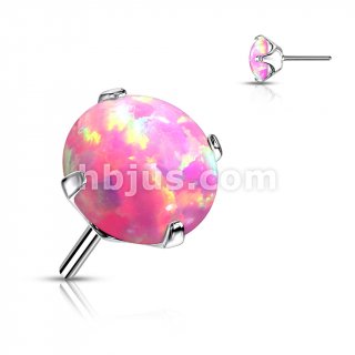 Implant Grade Titanium Threadless Push In Prong Set Opal Top For Nose, Ears & Lip - Avanti Body Jewelry