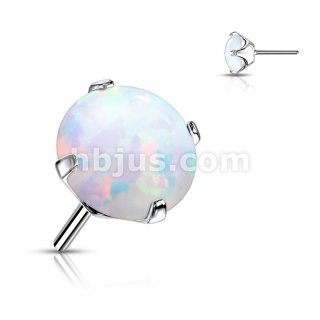 Implant Grade Titanium Threadless Push In Prong Set Opal Top For Nose, Ears & Lip - Avanti Body Jewelry
