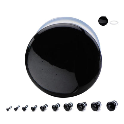 Stone Plugs | Black Onyx Plug Pair - Avanti Body Jewelry
