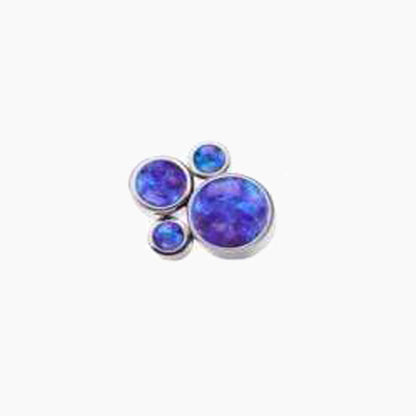 Threaded Beaded Gem & Opal Design Top - Avanti Body Jewelry