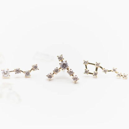 Threadless 14k Gold Constellation Climber Tops For Nose, Ears & Lip - Avanti Body Jewelry