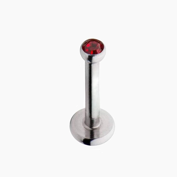 Internally Threaded Bezel Set Gem Labret - Avanti Body Jewelry