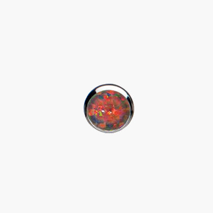 Cabochon Opal Bezel Set | Titanium Threadless Top For Nose, Ears & Lip - Avanti Body Jewelry