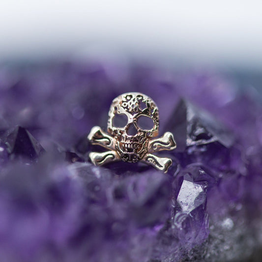 Skull & Crossbones | 14K Threadless Top For Nose, Ears & Lip - Avanti Body Jewelry
