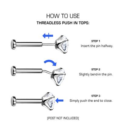 *Base / Post For Threadless Jewelry For Nose, Ears & Lip - Avanti Body Jewelry