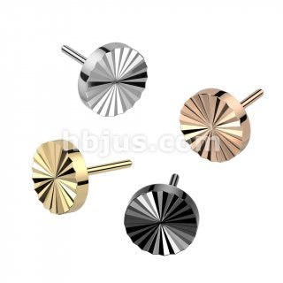 Round Diamond Cut | Titanium Threadless Top For Nose & Ears - Avanti Body Jewelry