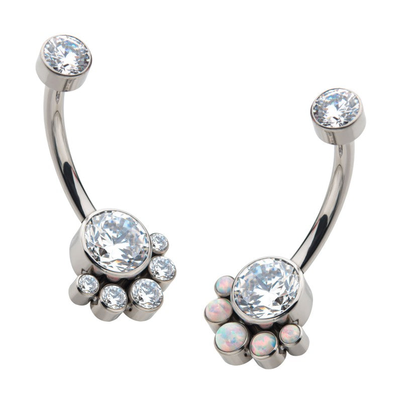 Titanium Cluster 5 Gem Belly / Navel Ring - Avanti Body Jewelry
