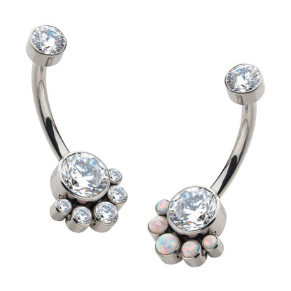 Titanium Cluster 5 Gem Belly / Navel Ring - Avanti Body Jewelry