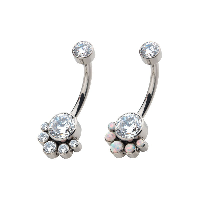 Titanium Cluster 5 Gem Belly / Navel Ring - Avanti Body Jewelry