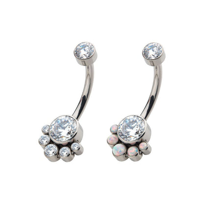 Titanium Cluster 5 Gem Belly / Navel Ring - Avanti Body Jewelry