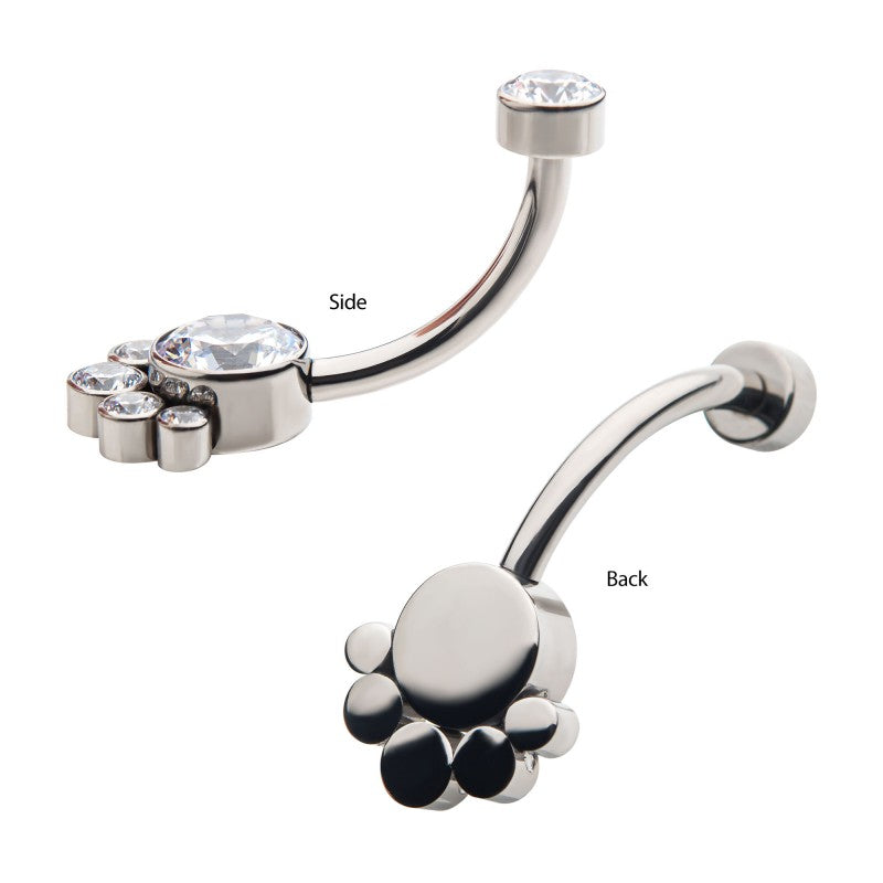 Titanium Cluster 5 Gem Belly / Navel Ring - Avanti Body Jewelry