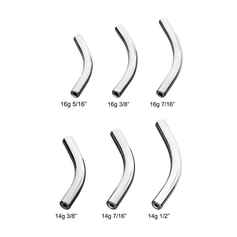 Titanium Threadless Curved Barbell Posts For Nose, Ears & Lip - Avanti Body Jewelry