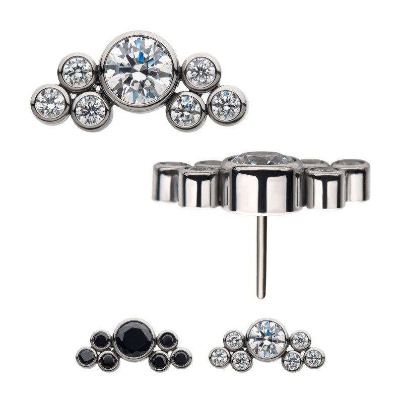 Space Odyssey Gem Cluster | Titanium Threadless Top For Nose, Ears & Lip - Avanti Body Jewelry