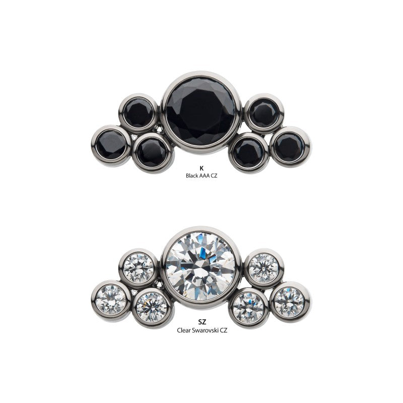Space Odyssey Gem Cluster | Titanium Threadless Top For Nose, Ears & Lip - Avanti Body Jewelry