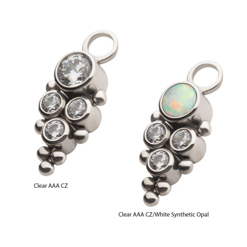 4pc CZ/Opal Jewelry Charm - Avanti Body Jewelry
