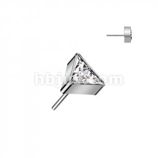 Implant Grade Titanium Threadless Push In Top With Triangle CZ For Nose, Ears & Lip - Avanti Body Jewelry