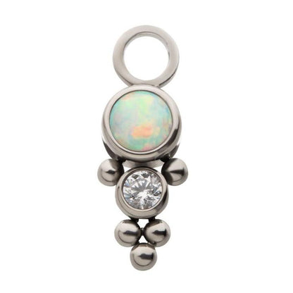 CZ/Opal Jewelry Charm: Add To Your Piercing - Avanti Body Jewelry