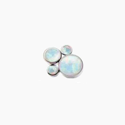 Threaded Beaded Gem & Opal Design Top - Avanti Body Jewelry